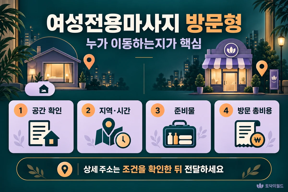 여성전용마사지 방문형이란? 매장형과 다른 7가지 사진 1/1
