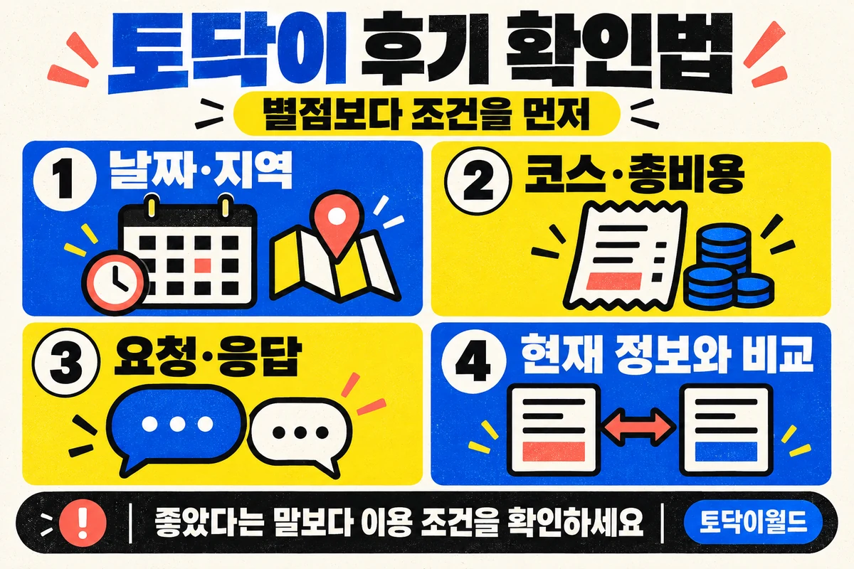 토닥이 후기 확인법: 과장에 흔들리지 않는 7가지 기준 사진 1/1